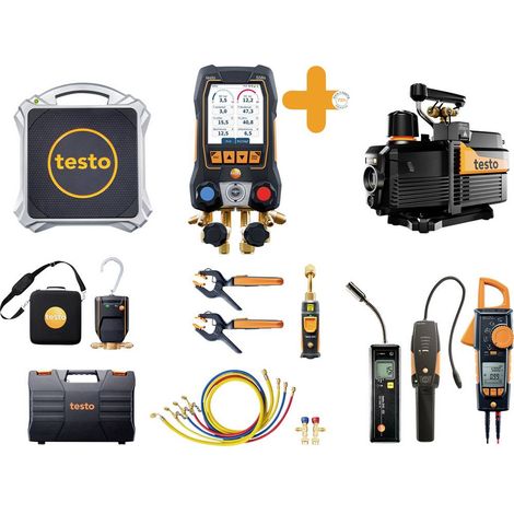 Kit professionnel de pompe à chaleur testo 558s - set L pression, température, vide (1/4)