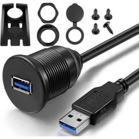 Rallonge de câble USB 3.0 étanche à port unique pour les données du tableau de bord de la voiture, du bateau et de la moto (1/4)