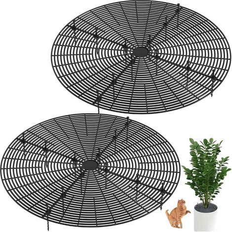 Blumentopfschutz, 2 Stück, 52 cm großes, zuschneidbares Blumentopfnetz mit tiefen Stäben, haustierfreundlich (1/5)