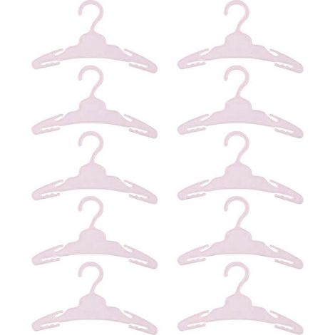 Lot de 10 porte-vêtements pour poupées, portants et accessoires de rangement pour vêtements de poupées.-18X9X0.2CM-Pink (1/3)