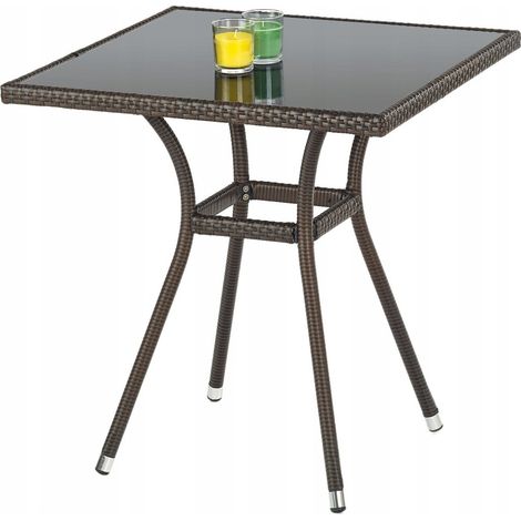 Mesa para exterior Houston 241 , 74x70x0cm, Mimbre plástico (1/2)