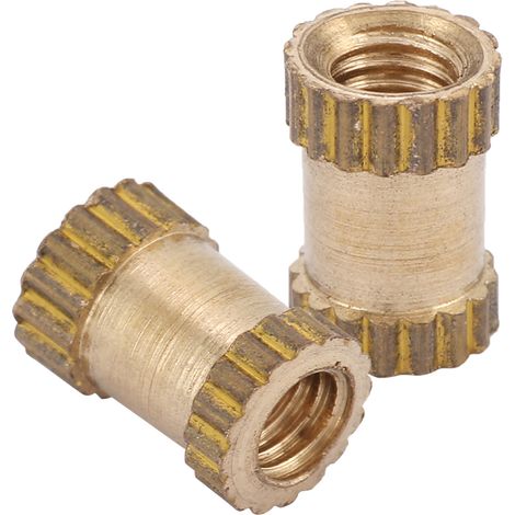 Messingzylinder M2.5, gerillt, rund, mit Gusseinsätzen und Senkmuttern (M2.563.5 50 Stück). (1/5)