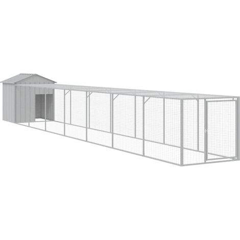 Maison Exclusive - Pollaio Area Corsa Grigio Chiaro 117x813x123 cm Acciaio Zincato