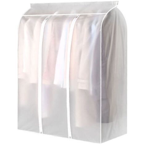 Pair Sac de rangement suspendu pour vêtements de garde-robe sac suspendu sac de protection pour vêtements de grande capacité translucide, résistant à la poussière et à l'humidité, 1Pc, 50 x 100 x 90Cm