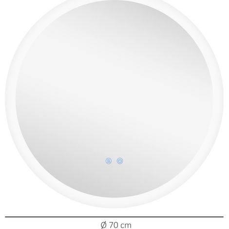 Espejo de baño LED redondo Ø70 cm con 3 colores de luz, IP44, táctil y antivaho HOMVRA (1/5)