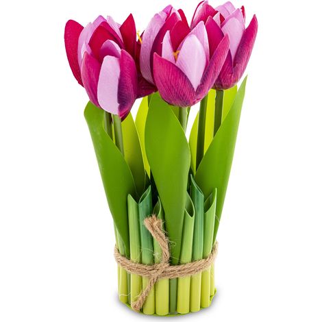 Künstlicher Zweigstrauß aus künstlichen Blumen, rosa und grün, 20x10x10 (1/5)