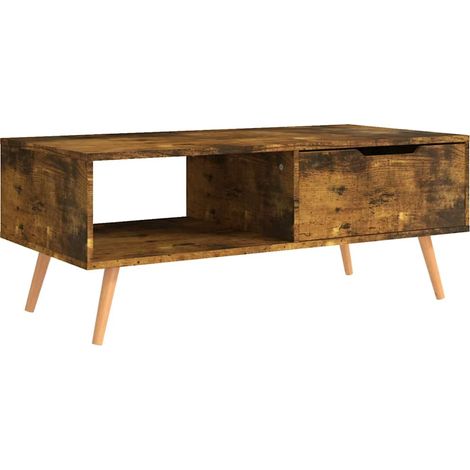Maison Exclusive - Table basse Chêne fumé 100x49,5x43 cm Bois d'ingénierie (1/5)