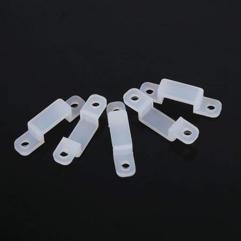 Light Strip Mounting Bracket Clip, Silicone Holder Clip 8/10/12 mm for Waterproof Fixing SMD 3528 5050 1210 RGB LED Strip Light 100 Pieces (10 mm) (1/5)