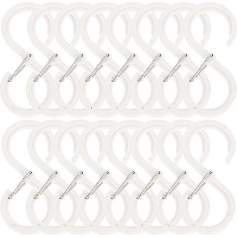Crochets en S robustes pour la cuisine, paquet de 32, crochets blancs (1/5)