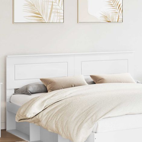 Tête de lit blanche moderne en bois d’ingénierie 203 x 3 x 90 cm - PANGIVO (1/5)