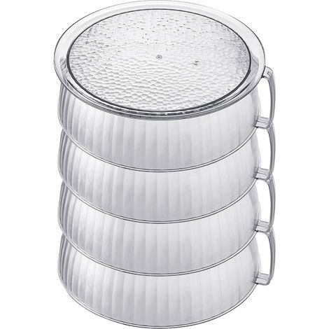 Couvercle alimentaire multicouche, couvercle alimentaire transparent multifonctionnel, couvercle isotherme pour conserver la fraîcheur des plats, idéal pour la cuisine et la table à manger (4 couches) (1/5)