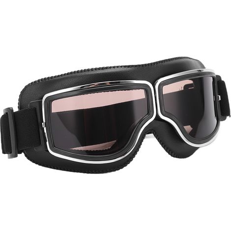 Lunettes moto anti-vent et sable réglables serrées pour motocross extérieur, verres noirs (1/5)