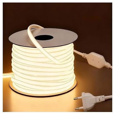 Bande LED COB extérieure de 10 mètres, 220 V, étanche IP65, autocollante, blanc chaud, 10 W/m (1/5)