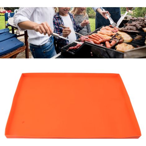 Funda protectora de silicona naranja resistente de 22 pulgadas para parrilla: protege las sartenes del óxido y la suciedad. (1/5)
