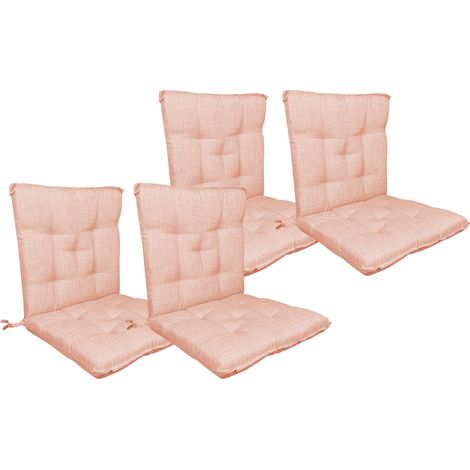 Set Cuscini Sedia Con Schienale Imbottiti Con Laccetti Banda Elastica 40 x 80 Cm Cipria - 4 Pezzi