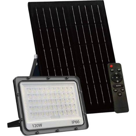 TRADE SHOP - Faro Led Da Esterno Con Pannello Solare 120w Ip66 Telecomando Luce Regolabile Sf319-120-3c - (1/5)