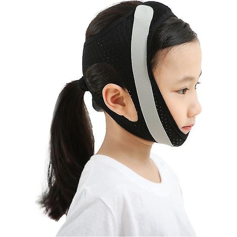 Mundschutz für Kinder, V-förmiges Stirnband, Mundatmungskorrekturgürtel, 1 Stück, schwarz, Zinuo Boutique