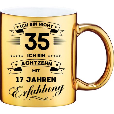 Taza divertida, un regalo para un cumpleaños número 35