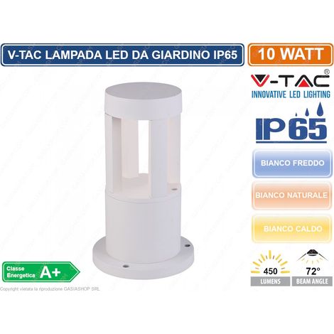 V-TAC VT-830 LAMPADA LED DA GIARDINO CON FISSAGGIO A TERRA 10W COLORE BIANCO IP65 - SKU 8316 / 8317 / 8318 DA ESTERNO IP65 - Colore Luce: Bianco Naturale (1/7)