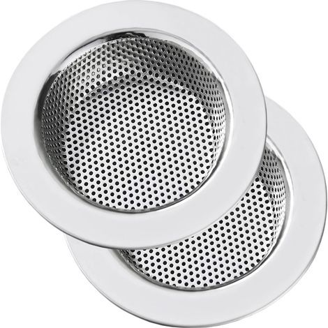 Lot de 2 filtres d'évier de Cuisine en Acier Inoxydable avec Grand Bord de 11,4 cm de diamètre