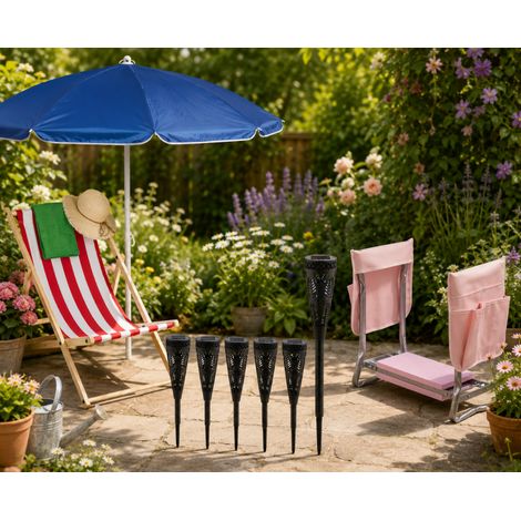 Parasol Garden Comfort-Set (3-teilig) – Solarfackel, klappbare Knieunterlage und 160 cm großer Sonnenschirm (1/5)