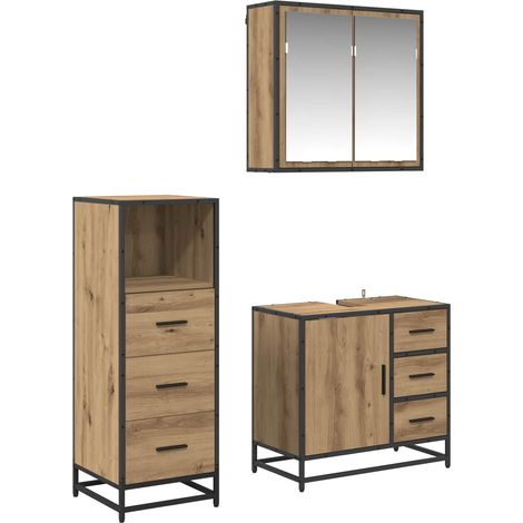 Maison Exclusive - Badezimmermöbel-Set mit Regal 3 pcs Artisan-Ei