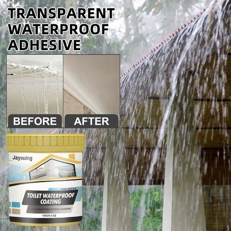 Adhésif étanche et imperméabilisant pour salles blanches, étanchéité transparente des murs extérieurs, sans dépose de carrelage, revêtement imperméable résistant et durable – 150 g (1/5)
