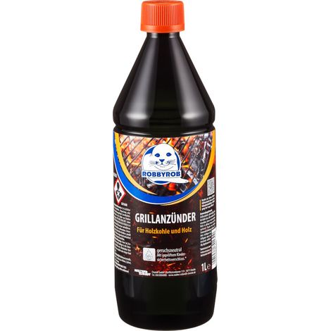 Robbyrob 1 Liter Flüssiger Grillanzünder für Grillholzkohle-Briketts und Holzkohle