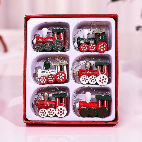 Pendentifs de Noël en bois, coffret cadeau, petits cadeaux de Noël, breloque train, décoration sapin de Noël Z (1/5)