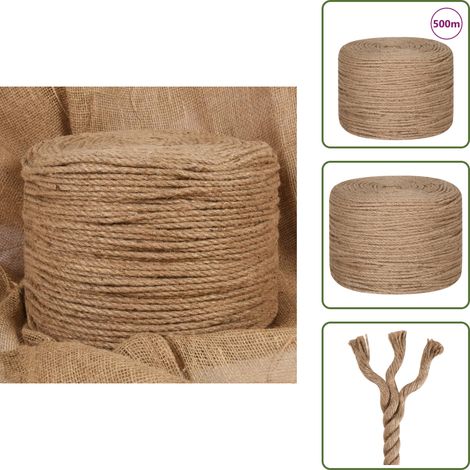 Seil 100% Jute 6 mm 500 m - Jutenseil - Naturfaser - Gartenseil - Terrassenbelag - Pflanzenstütze (1/5)