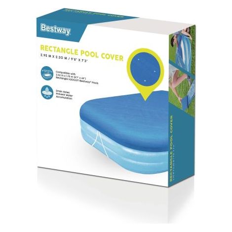 Bestway Bâche 4 saisons rectangle 295 x 220 cm pour piscine 262 x 175 cm