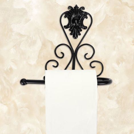 Porte-essuie-tout mural pour cuisine et salle de bain, support papier toilette (Noir) (1/5)