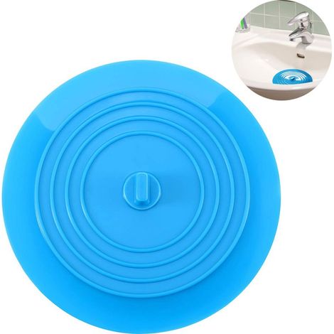 Ensemble crépine d'évier, couvercle de bouchon de vidange universel en silicone, bouchon de vidange, récupérateur de miettes pour la cuisine – Bleu (1/5)