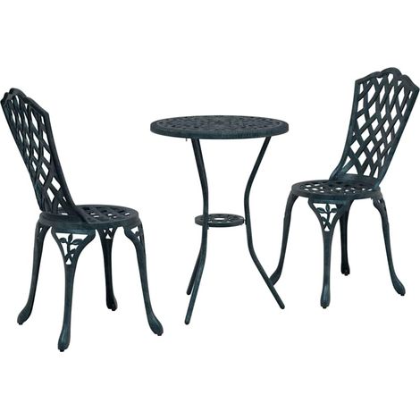 Maison Exclusive - Set Bistro da Giardino 3 pcs Verde Alluminio