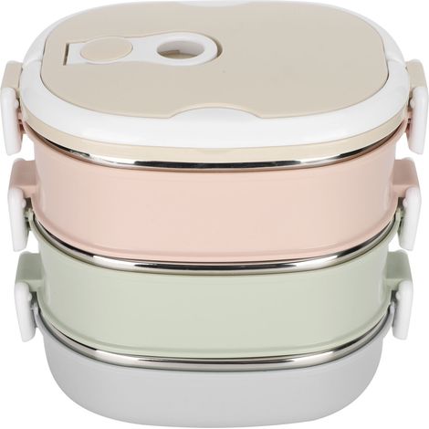 Tragbare, isolierte Edelstahl-Lunchbox für Schüler, Kinder und Schule, 3-lagig, 2700 ml (1/5)