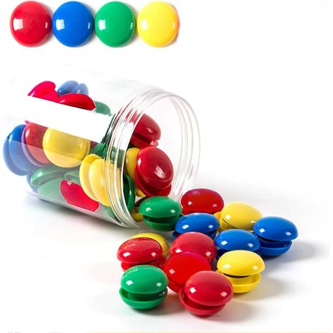 Packung mit 80 runden Kunststoffmagneten (20 mm) für Kühlschränke, Magnetknöpfe in 4 Farben für Pinnwände und Planung (1/5)