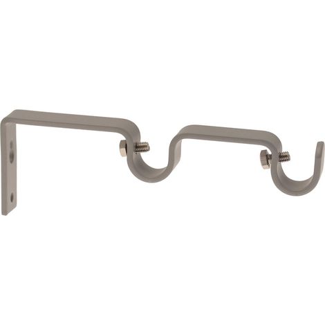 Support Mural Double Rideaux Gris Galet Mat