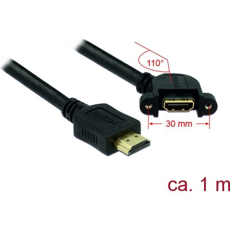 Kabel hdmi a stecker  hdmi a buchse zum einbau 110Â° 1 m delock