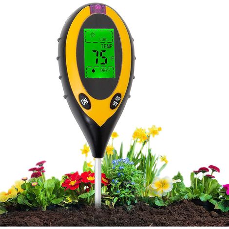 MS01 Testeur de pH du sol, un testeur 3 en 1 d'humidité/lumière/pH du sol, un kit d'outils de jardinage adapté aux jardins, aux pelouses et aux fermes (vert). (1/5)