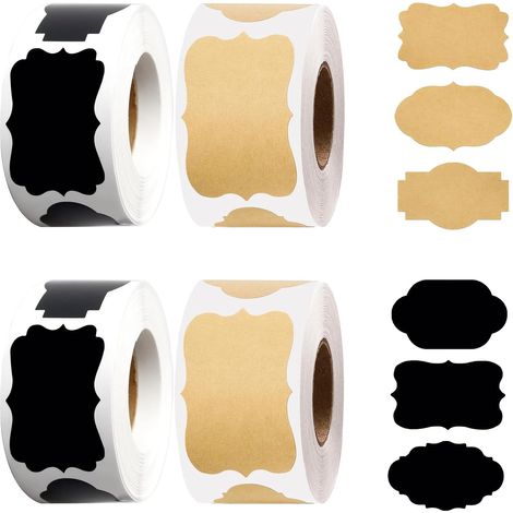 1000 piècesAutocollants D'étiquettes en Papier Kraft et Etiquettes Autocollantes de Cuisine Noires Partenaires pour Pots à épices pour pots à épices, Confiture d'autocollants Cadeaux (1/5)