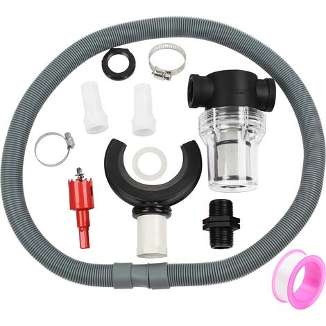 The 10-piece rain barrel connection kit includes 100cm connection pipe + filter + straw + 25mm pipe adapter. (1/5)
