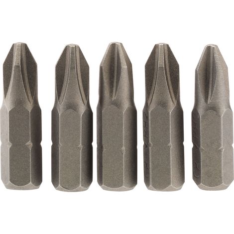 Draper 5-Piece 25mm No. 2 Cross Slot (Phillips) S/D Bit Set with E-Shank Insert Bits – 1/4" Hex Drive (1/5)