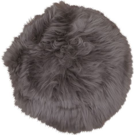 Cuscino per sedia in pelle di agnello tortora ø35 cm