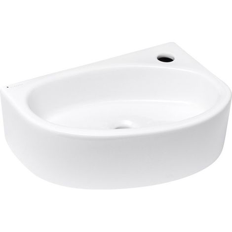 Lave-mains d’angle 42 x 29,5 cm blanc pour WC, robinet à droite Glacera Bigio (BG4229) (1/5)