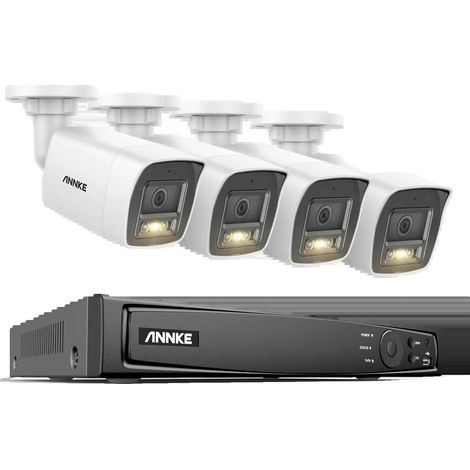 Cámaras de vigilancia, resolución de 12 MP, kit NVR de 8 canales, cámara NVR de 8 canales de 4 piezas, ninguna (1/2)