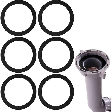 6 Pièces Joint Plat Caoutchouc, Joint Evier Cuisine avec Diamètre Extérieur 44,5mm et Diamètre Intérieur 35,5mm, Joint Bonde Lavabo, Joint Torique pour Tuyau D'Évacuation, Évier, Siphon Anti-Odeurs (1/5)