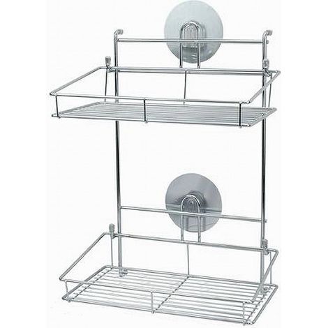 Cleafe - Mensola Rettangolare Portaoggetti 2 Ripiani Montaggio Parete Con Biadesivo 79848 - (1/2)