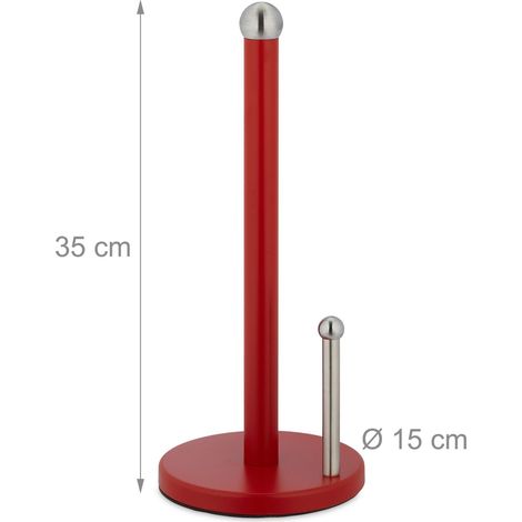 Portarrollos de cocina redondo práctico 30 x 15 x 15 cm de bambú rojo vivo 130013339 (1/5)