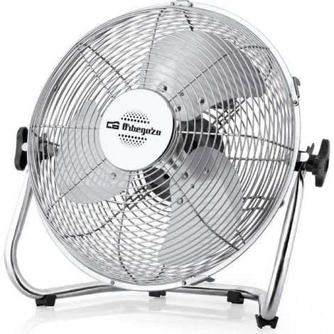 Ventilateur de sol industriel orbegozo power fan pw 1346 - 135w - pales 45cm - 3 vitesses - tête pivotante - poignée de transport.