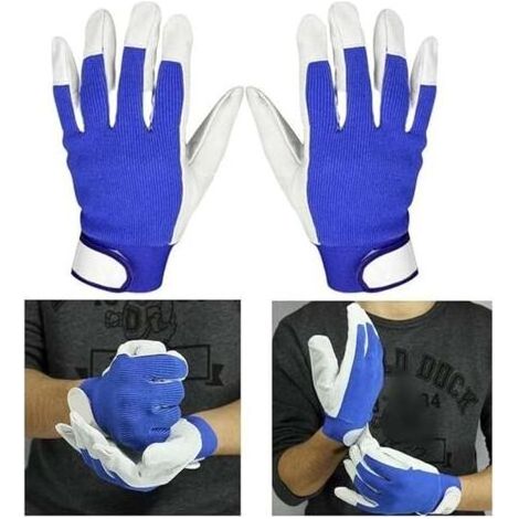 HOXILEELEO - saldatura Guanti di pelle di pecora, resistente al calore – Fodera in camoscio – Per saldatura TIG, il barbecue e il giardino – Dimensioni 21,5 cm (1/5)